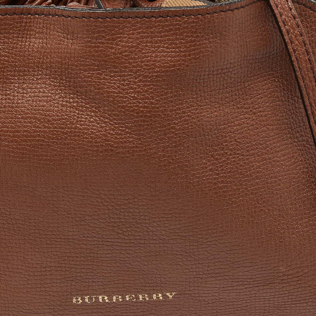 BURBERRY Brown/Beige Canvas and Leather Little Crush Crossbody Bag