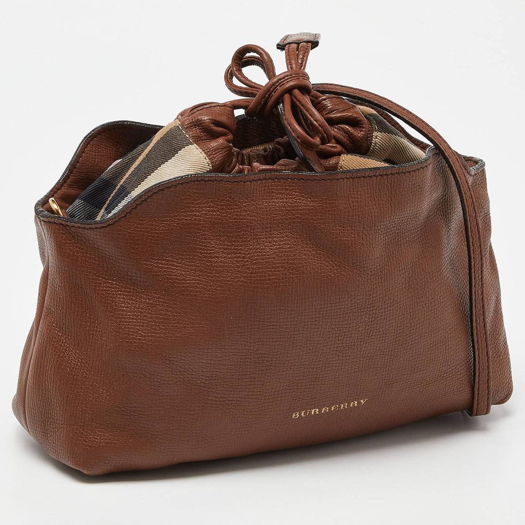 BURBERRY Brown/Beige Canvas and Leather Little Crush Crossbody Bag