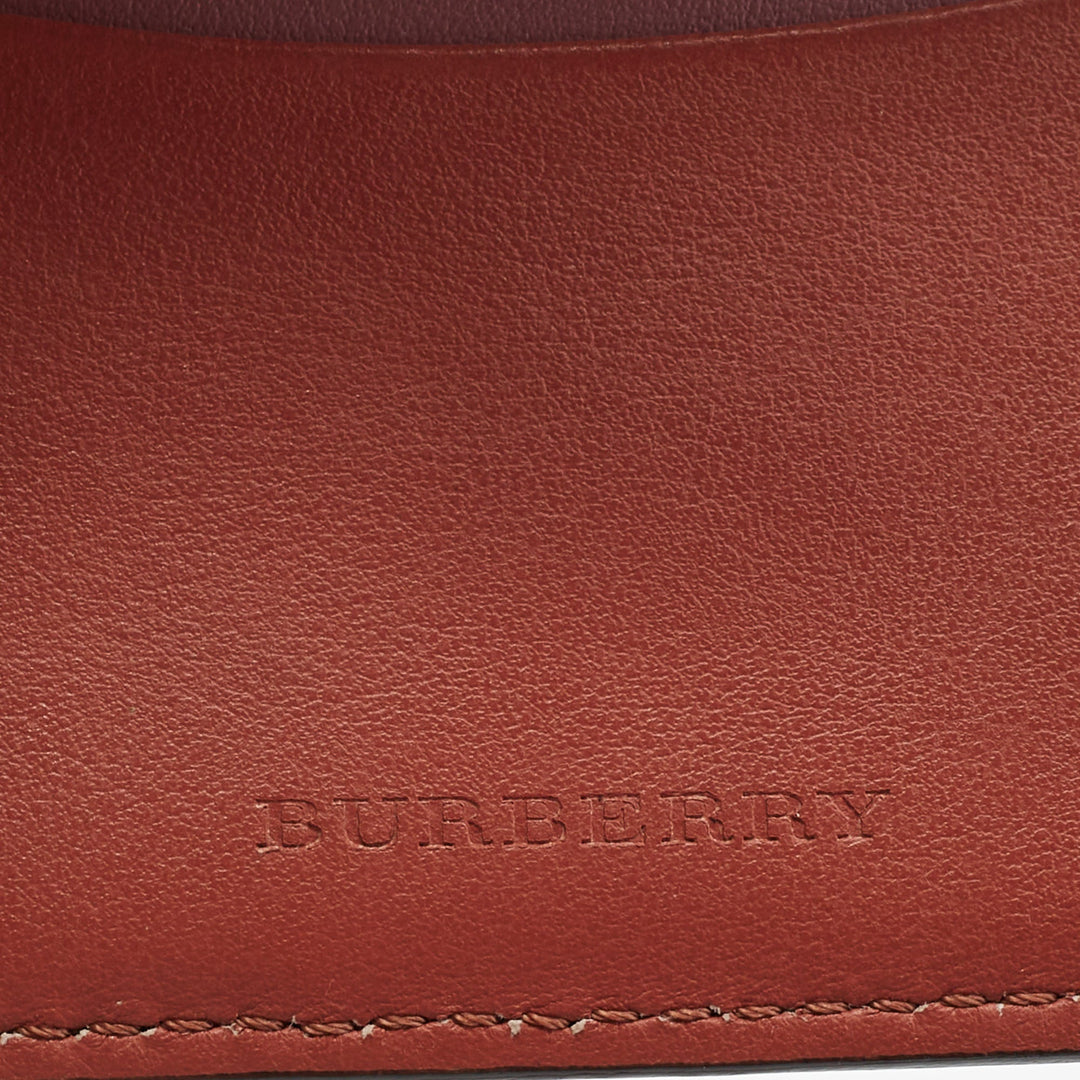 BURBERRY Pink/Beige House Check Coated Canvas and Leather Luna French Wallet