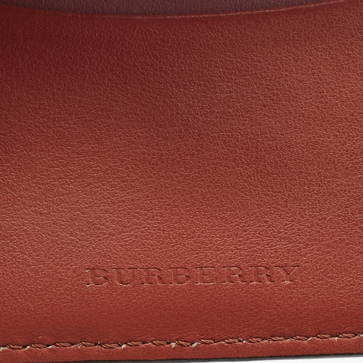 BURBERRY Pink/Beige House Check Coated Canvas and Leather Luna French Wallet