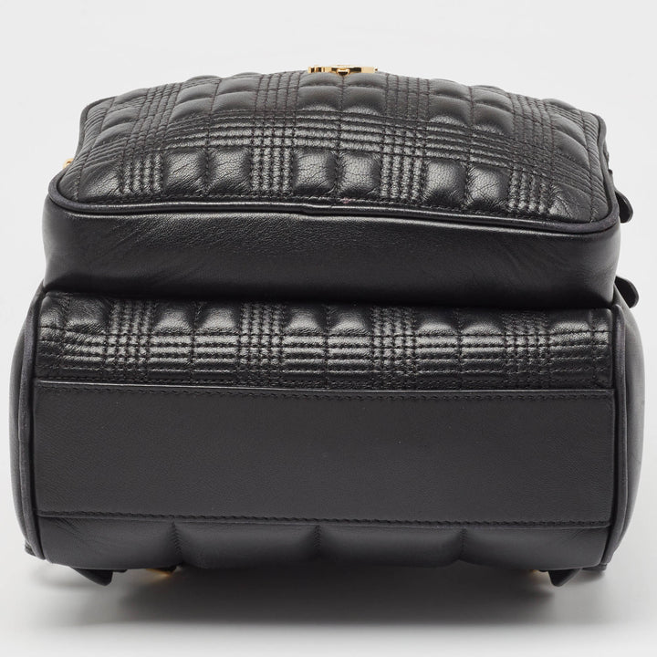 BURBERRY Black Quilted Leather TB Backpack