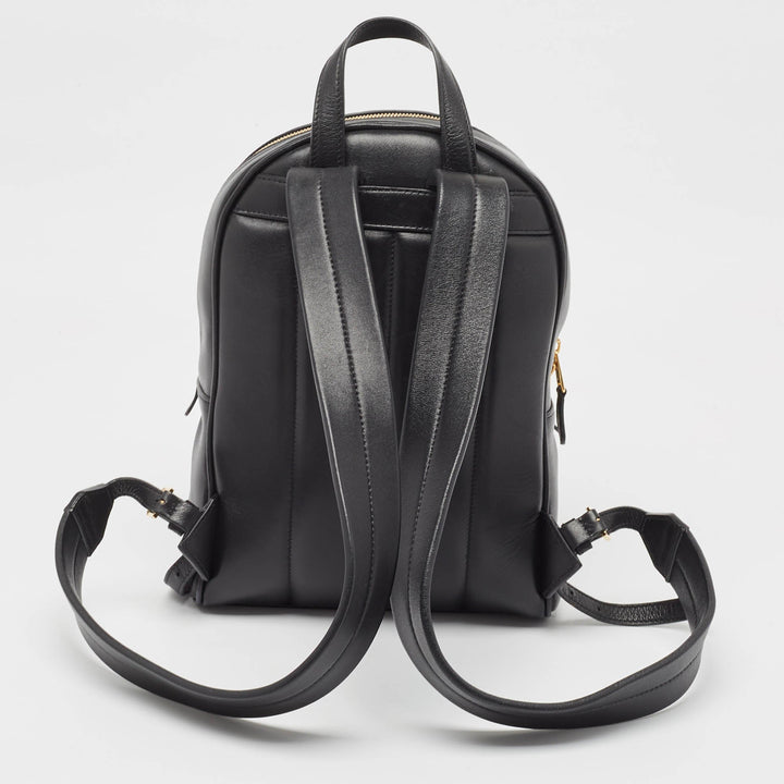 BURBERRY Black Quilted Leather TB Backpack