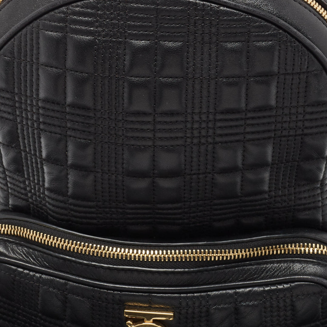 BURBERRY Black Quilted Leather TB Backpack