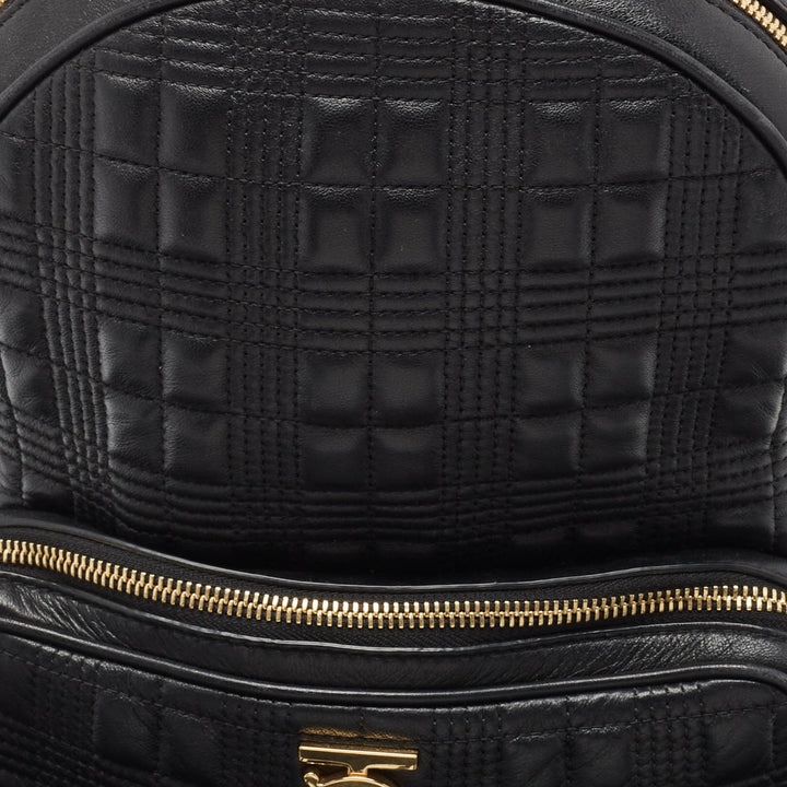 BURBERRY Black Quilted Leather TB Backpack
