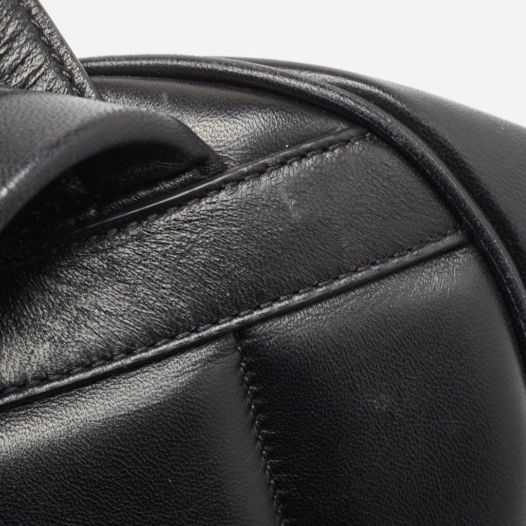 BURBERRY Black Quilted Leather TB Backpack
