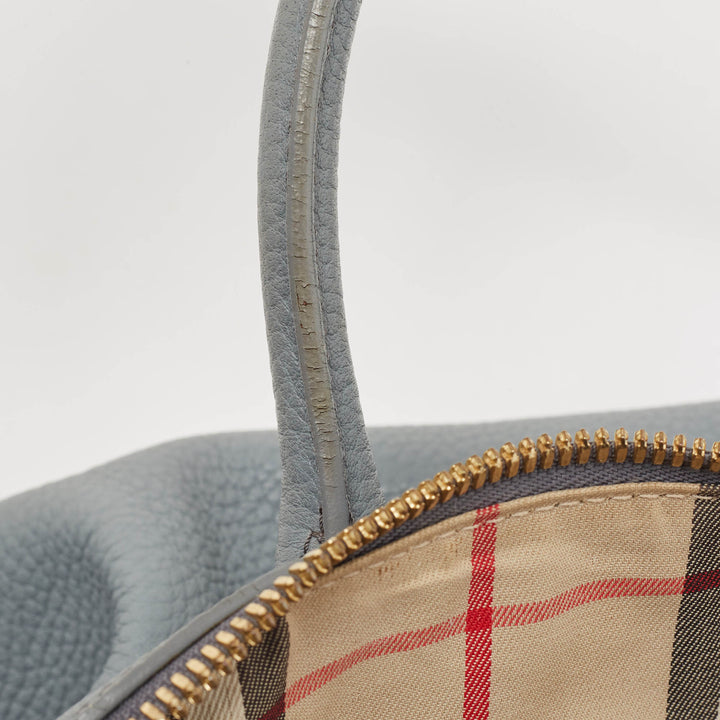 Top Quality Burberry Light Blue Leather Greenwood Satchel
