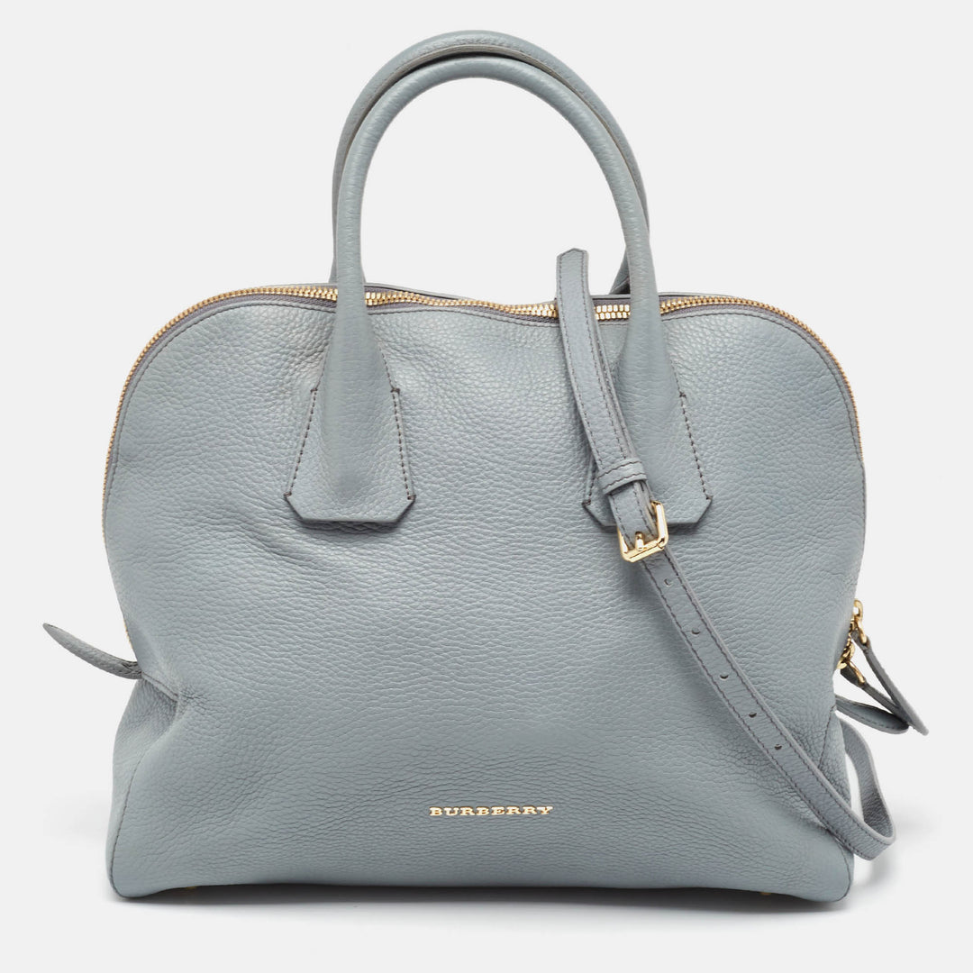 Top Quality Burberry Light Blue Leather Greenwood Satchel