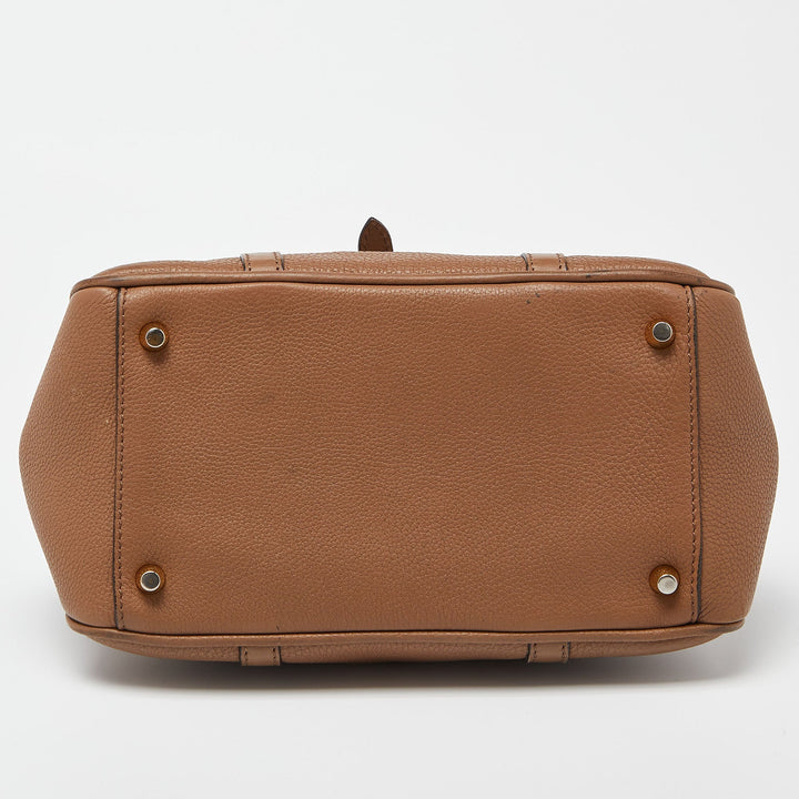 BURBERRY Brown Leather Small Bow Flap Satchel