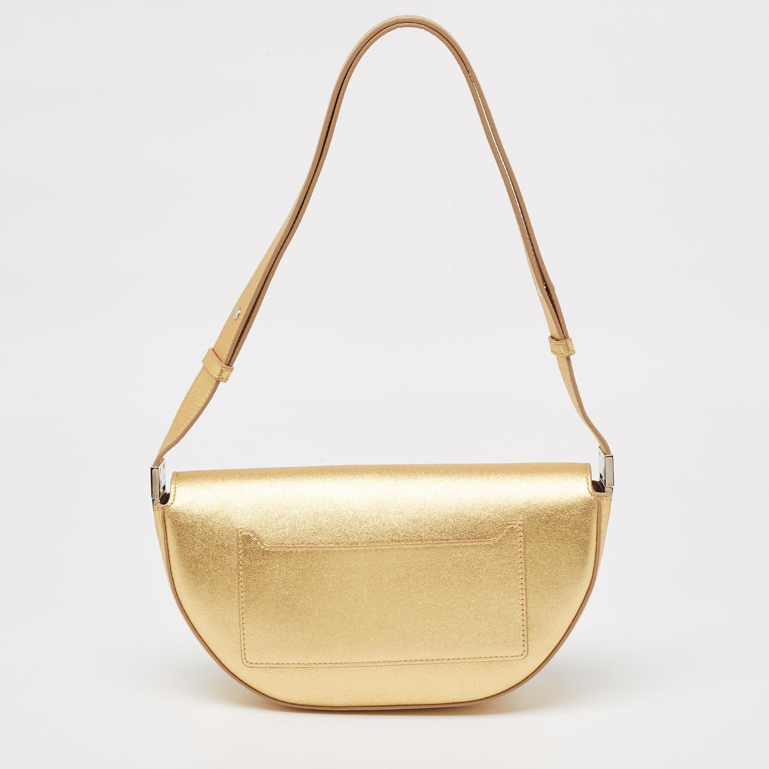 Burberry Gold Leather Small Olympia Shoulder Bag