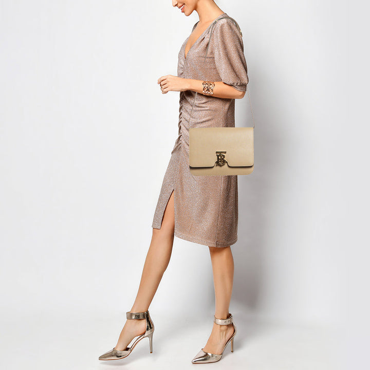 Top Quality Burberry Beige Grain Leather Medium TB Shoulder Bag