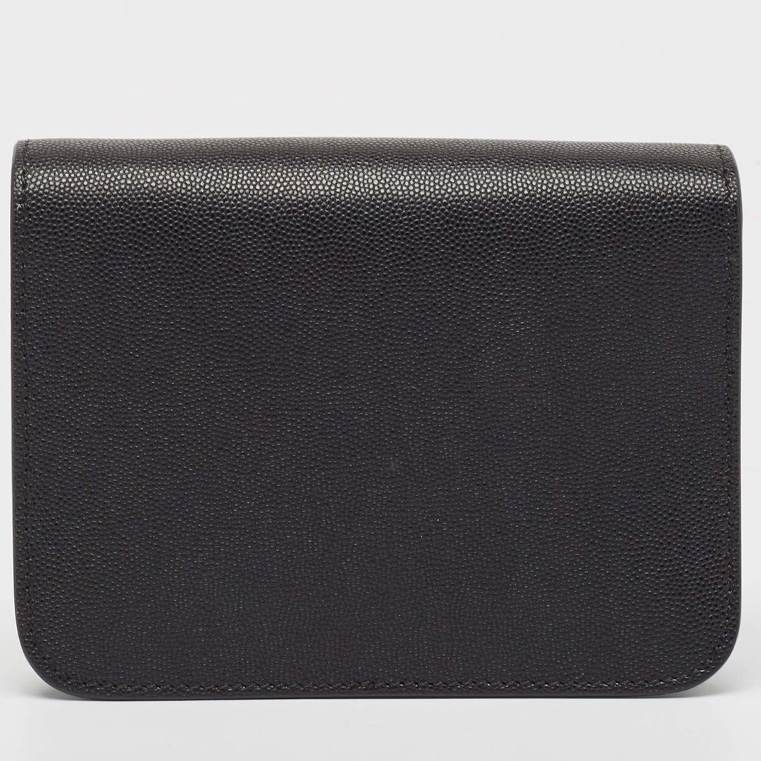 Burberry Black Leather Mini TB Shoulder Bag