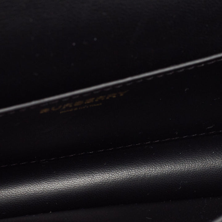 Burberry Black Leather Mini TB Shoulder Bag