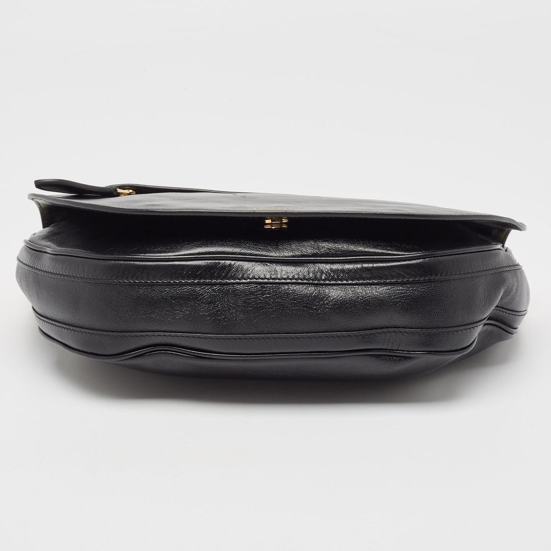 Burberry Black Soft Leather Medium Olympia Bag