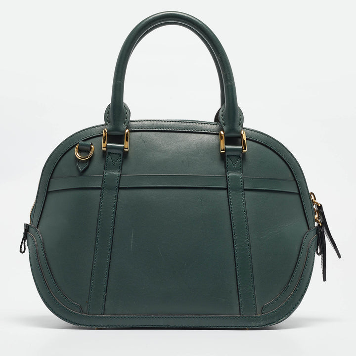 Top Quality Burberry Green Leather Orchard Bowler Bag
