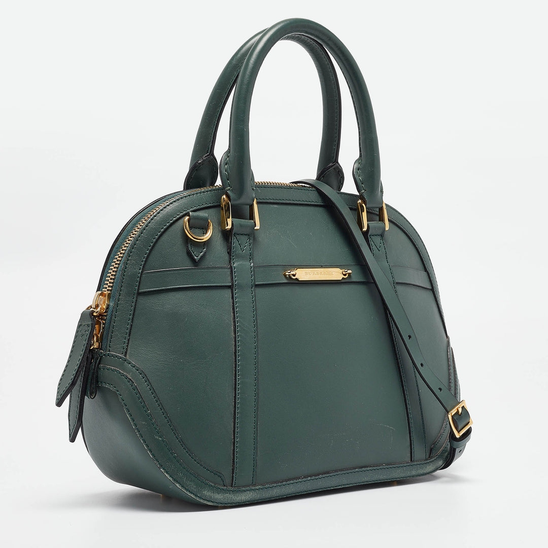 Top Quality Burberry Green Leather Orchard Bowler Bag