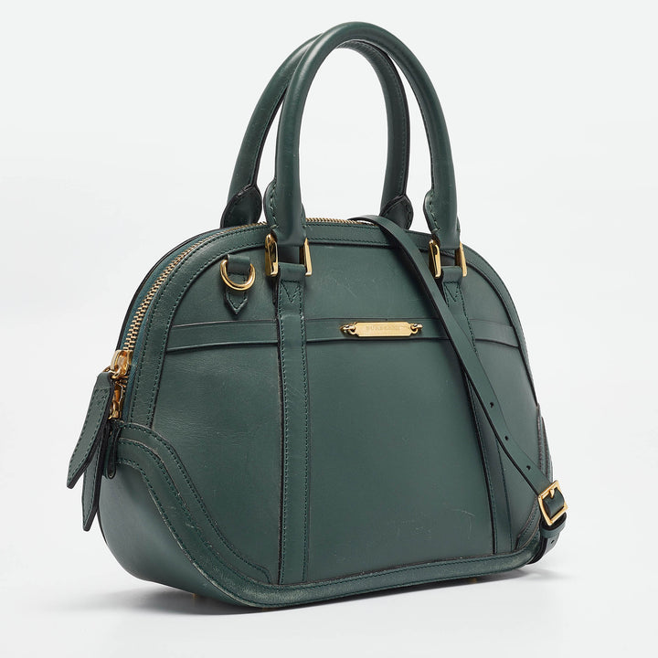 Top Quality Burberry Green Leather Orchard Bowler Bag