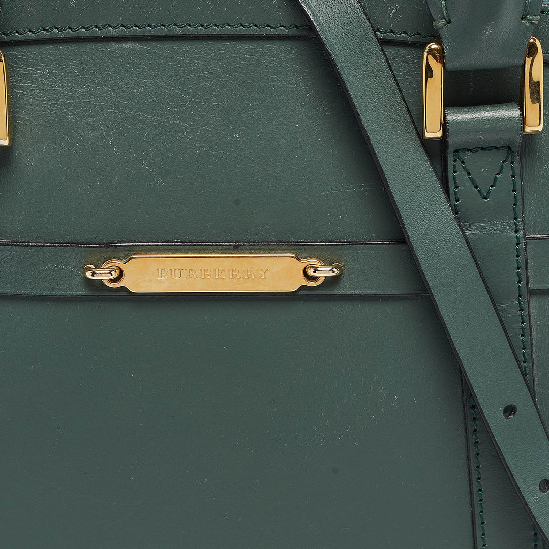 Top Quality Burberry Green Leather Orchard Bowler Bag