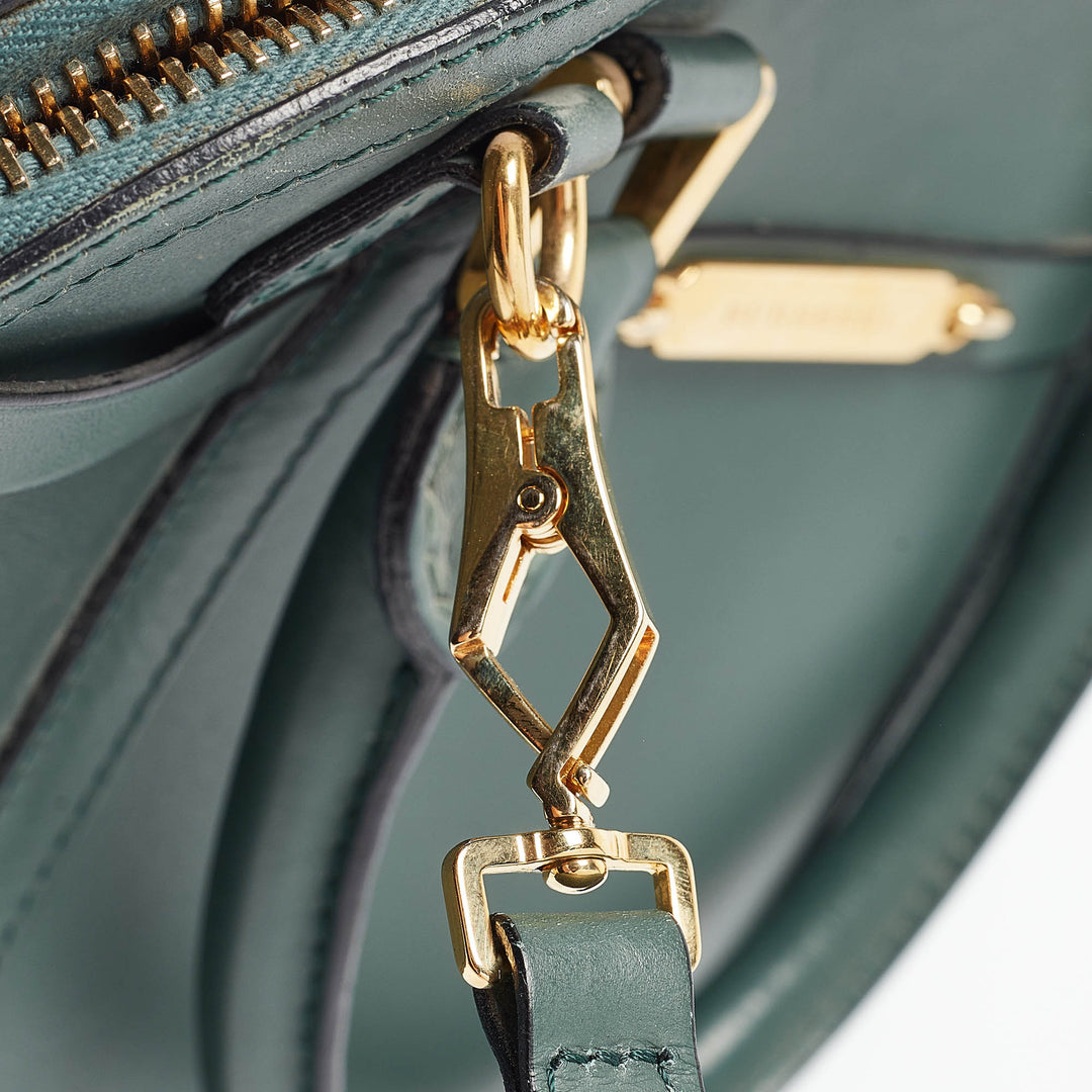 Top Quality Burberry Green Leather Orchard Bowler Bag