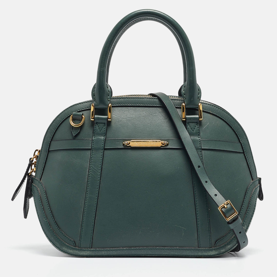 Top Quality Burberry Green Leather Orchard Bowler Bag