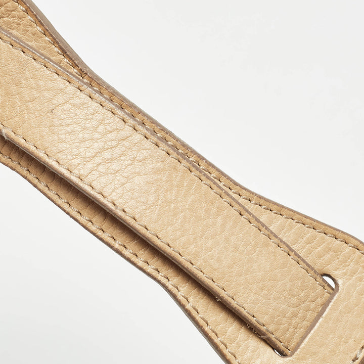 BURBERRY Cream/Beige Quilted House Check Fabric and Leather Shoulder Bag