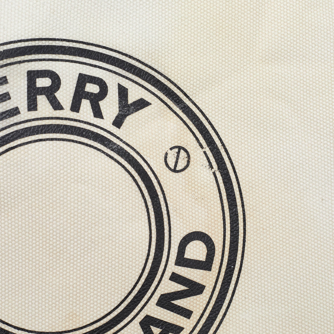 Burberry Tri Color Canvas and Leather Large Society Tote