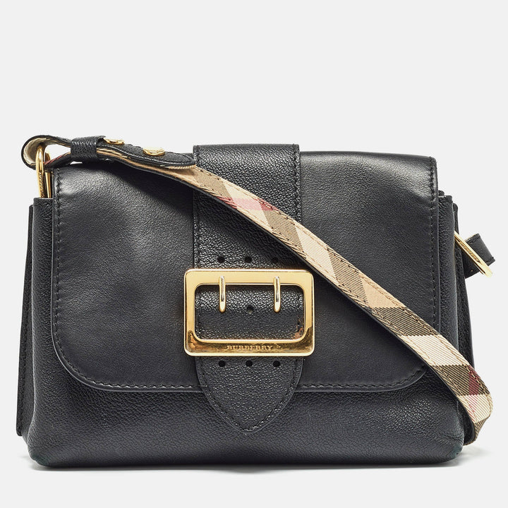 BURBERRY Black Leather Medley Shoulder Bag