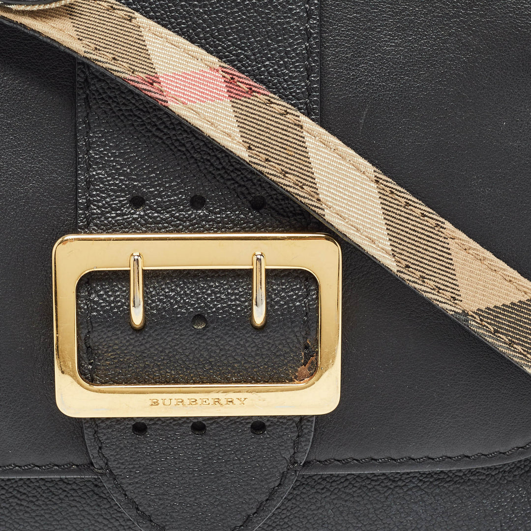 BURBERRY Black Leather Medley Shoulder Bag