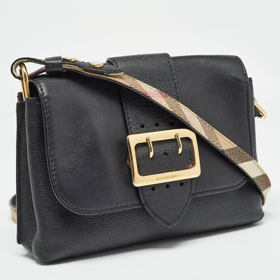 BURBERRY Black Leather Medley Shoulder Bag