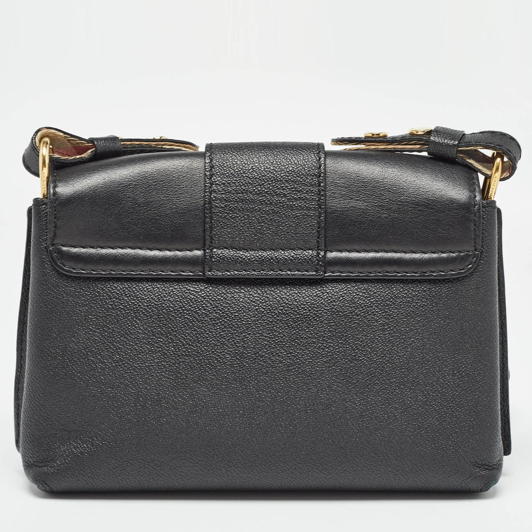 BURBERRY Black Leather Medley Shoulder Bag