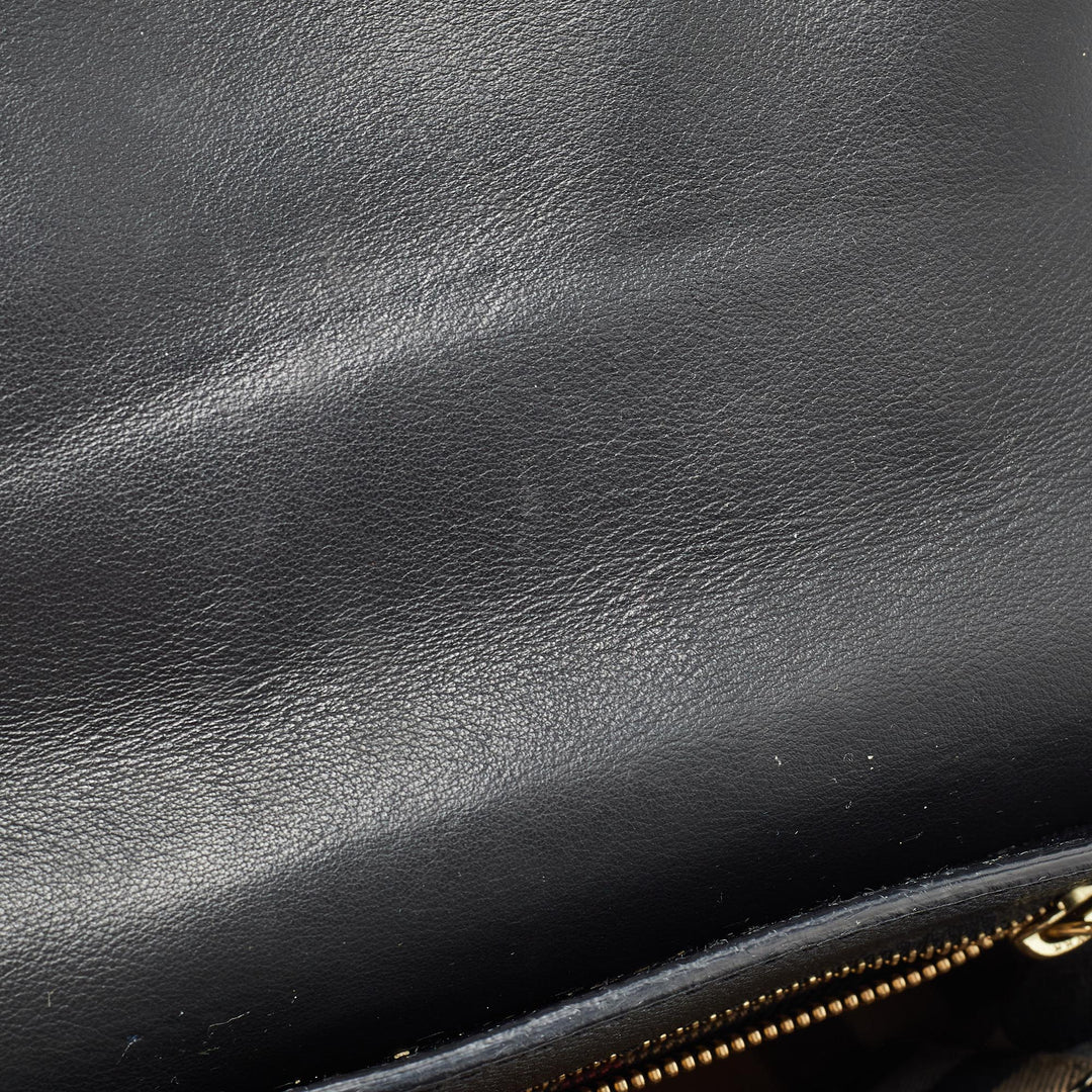 BURBERRY Black Leather Medley Shoulder Bag