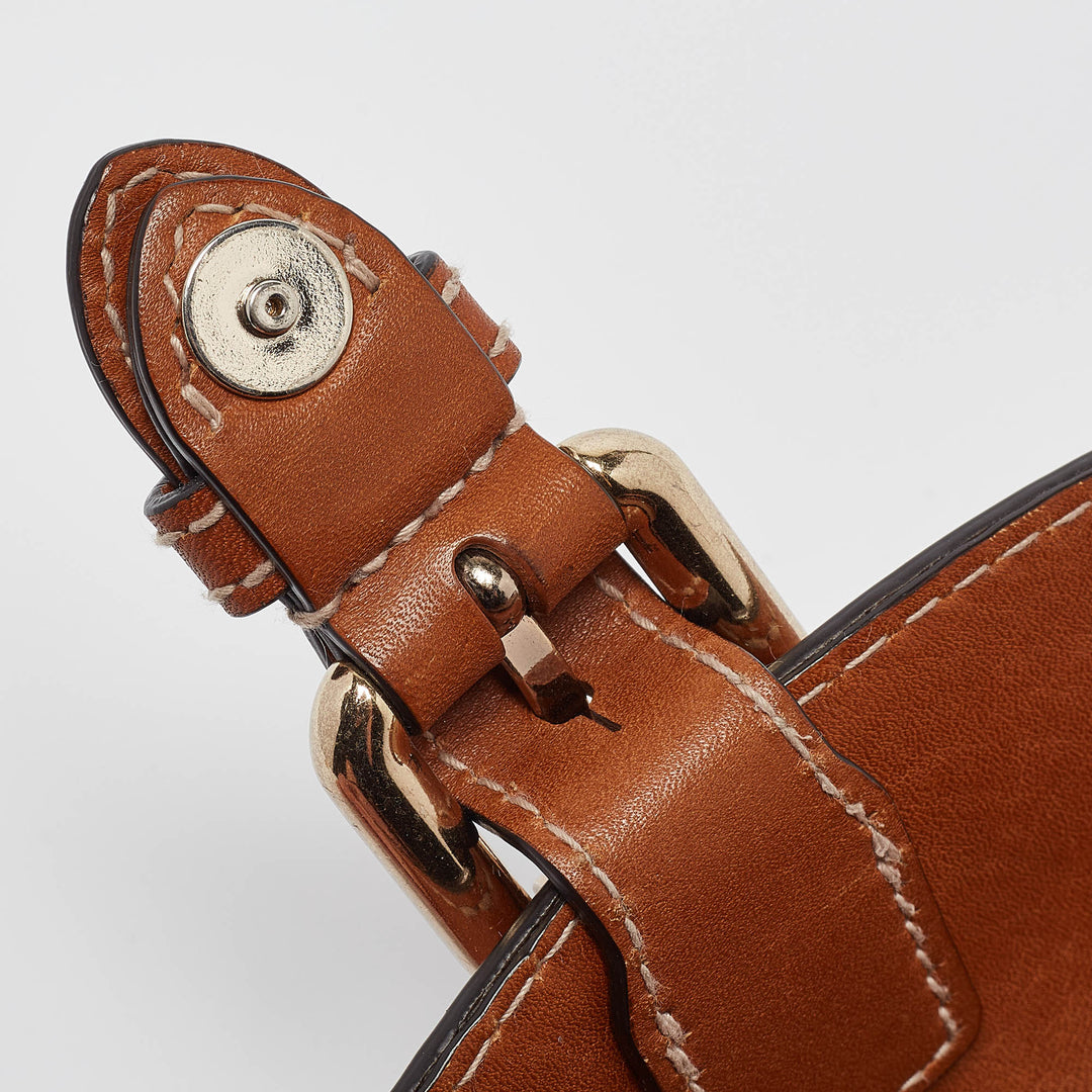 BURBERRY Brown/Beige Check Canvas and Leather Henham Crossbody Bag