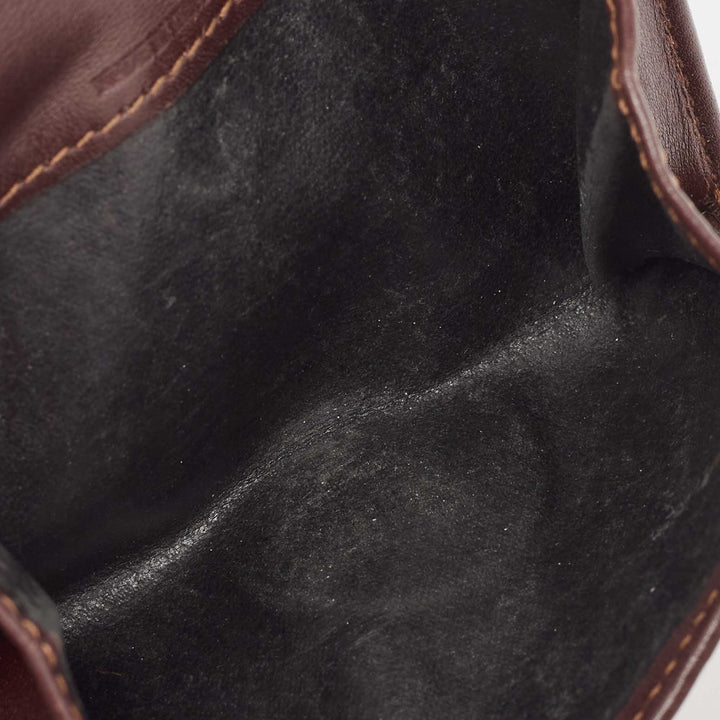 BURBERRY Brown/Beige Haymarket Check Coated Canvas and Leather Buckle Flap Compact Wallet