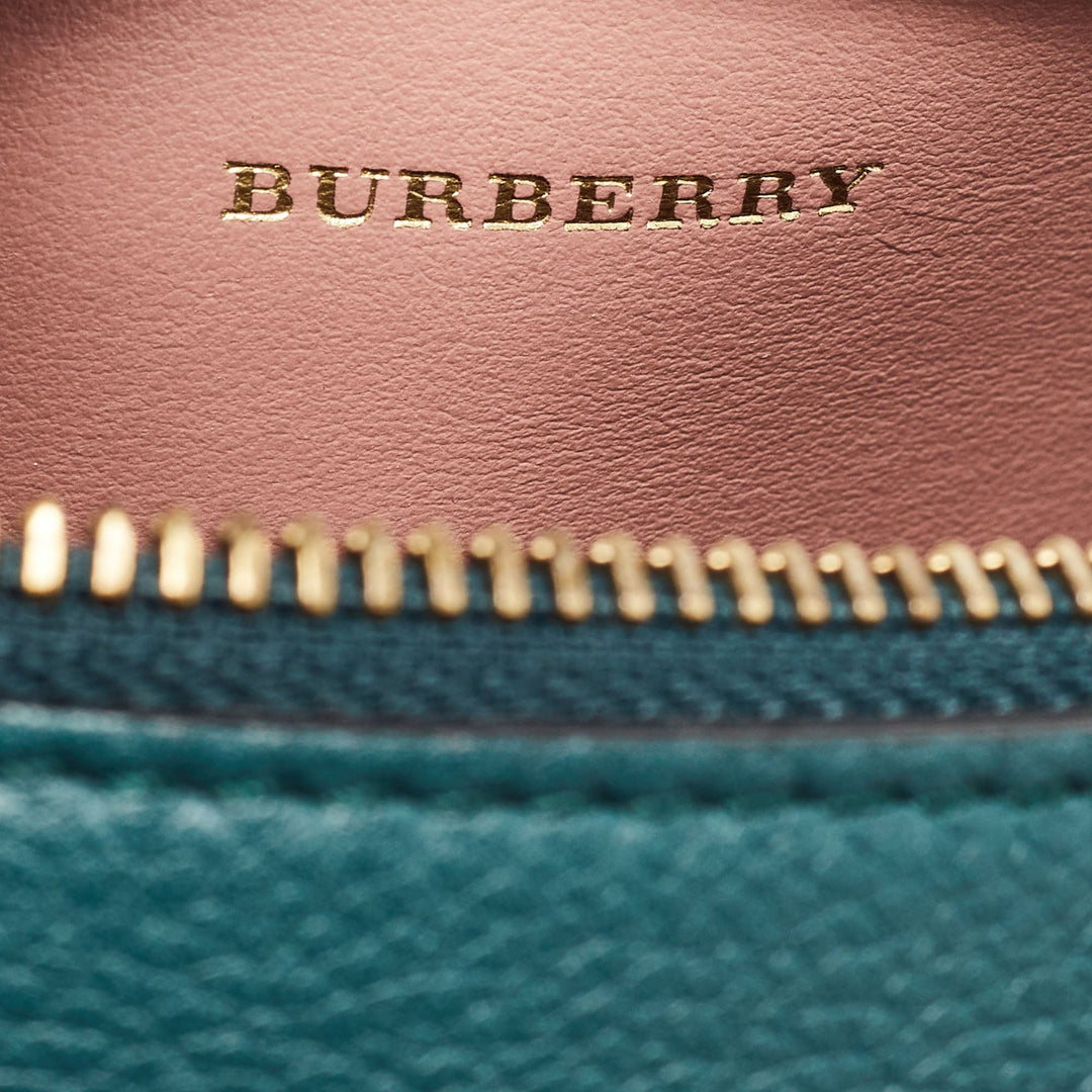 BURBERRY Green Leather Barrel Bag