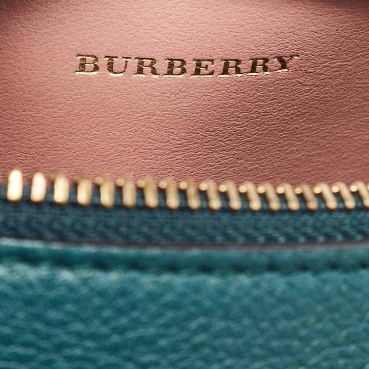 BURBERRY Green Leather Barrel Bag