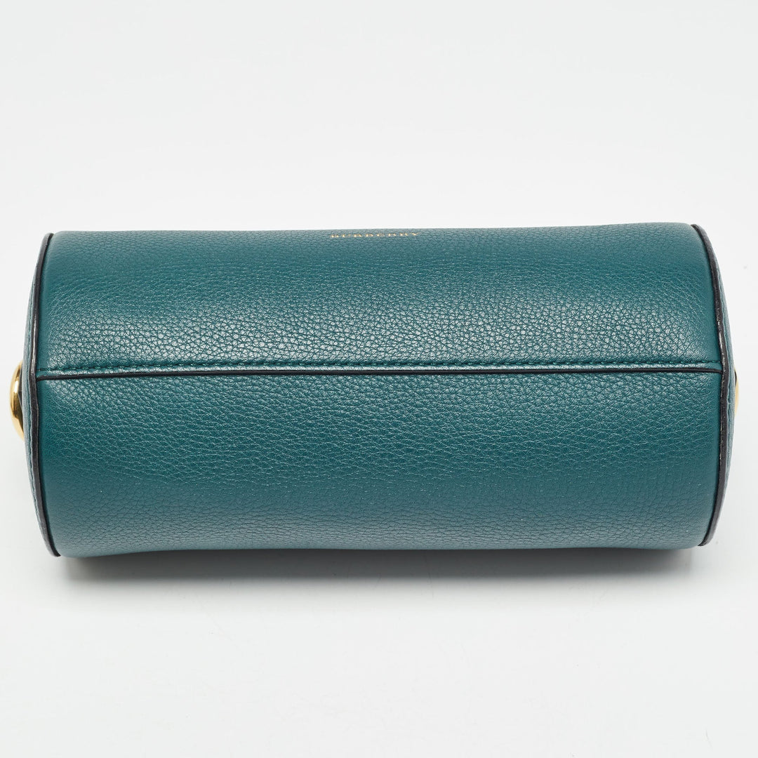 BURBERRY Green Leather Barrel Bag