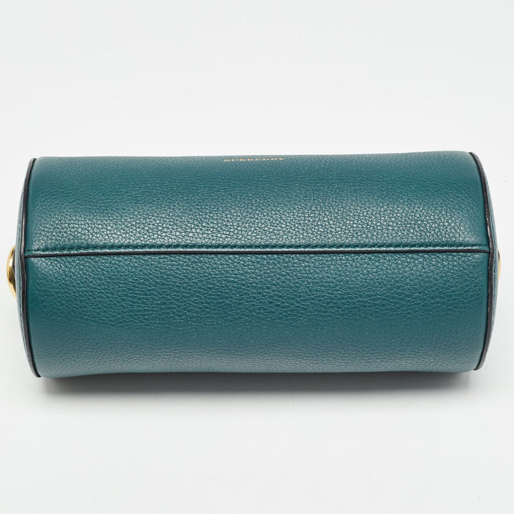 BURBERRY Green Leather Barrel Bag