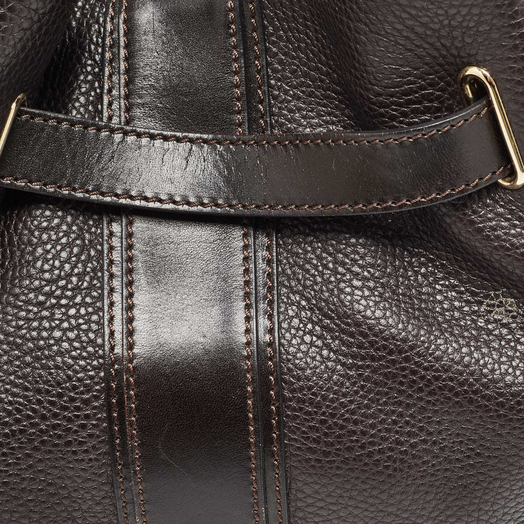 Burberry Dark Brown Leather Willenmore Hobo