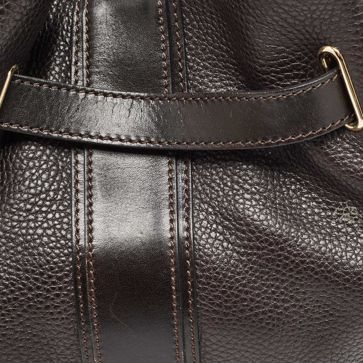 Burberry Dark Brown Leather Willenmore Hobo