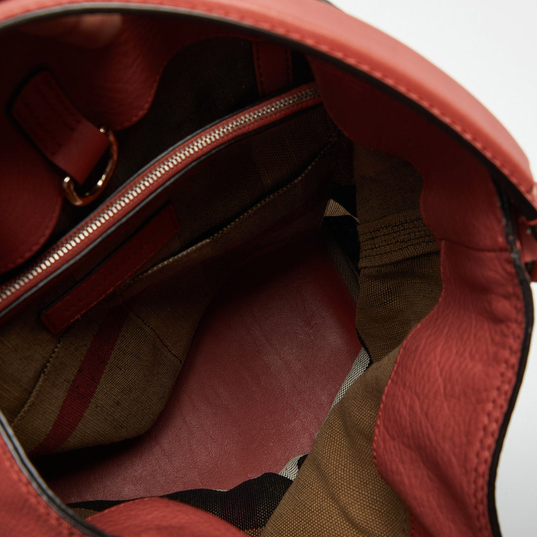BURBERRY Multicolor Exploded Check Canvas and Leather Ashby Tassel Bag