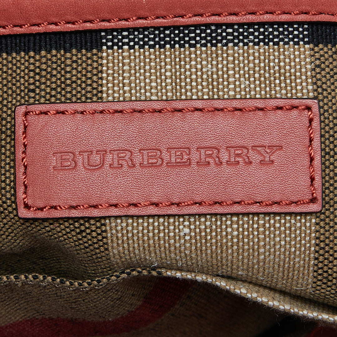 BURBERRY Multicolor Exploded Check Canvas and Leather Ashby Tassel Bag