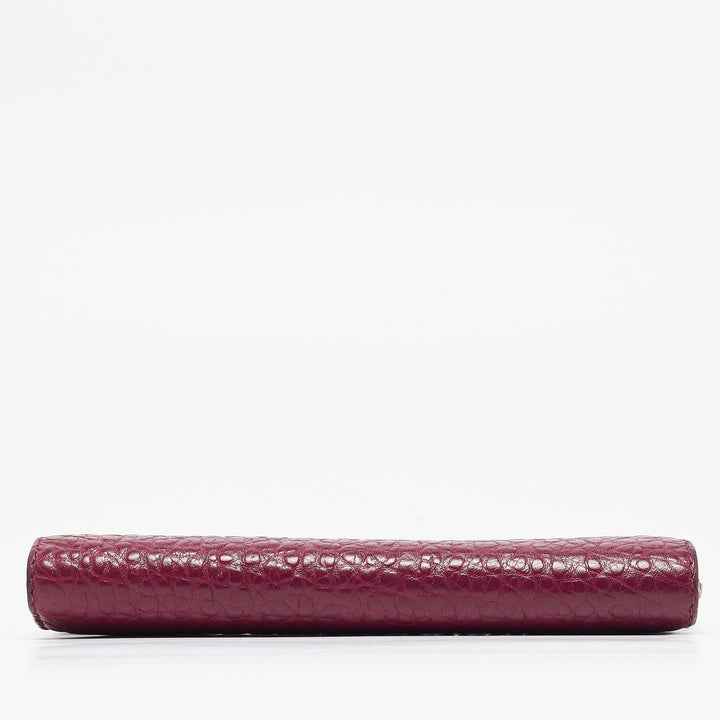 BURBERRY Burgundy Pebbled Leather Alvington Continental Wallet