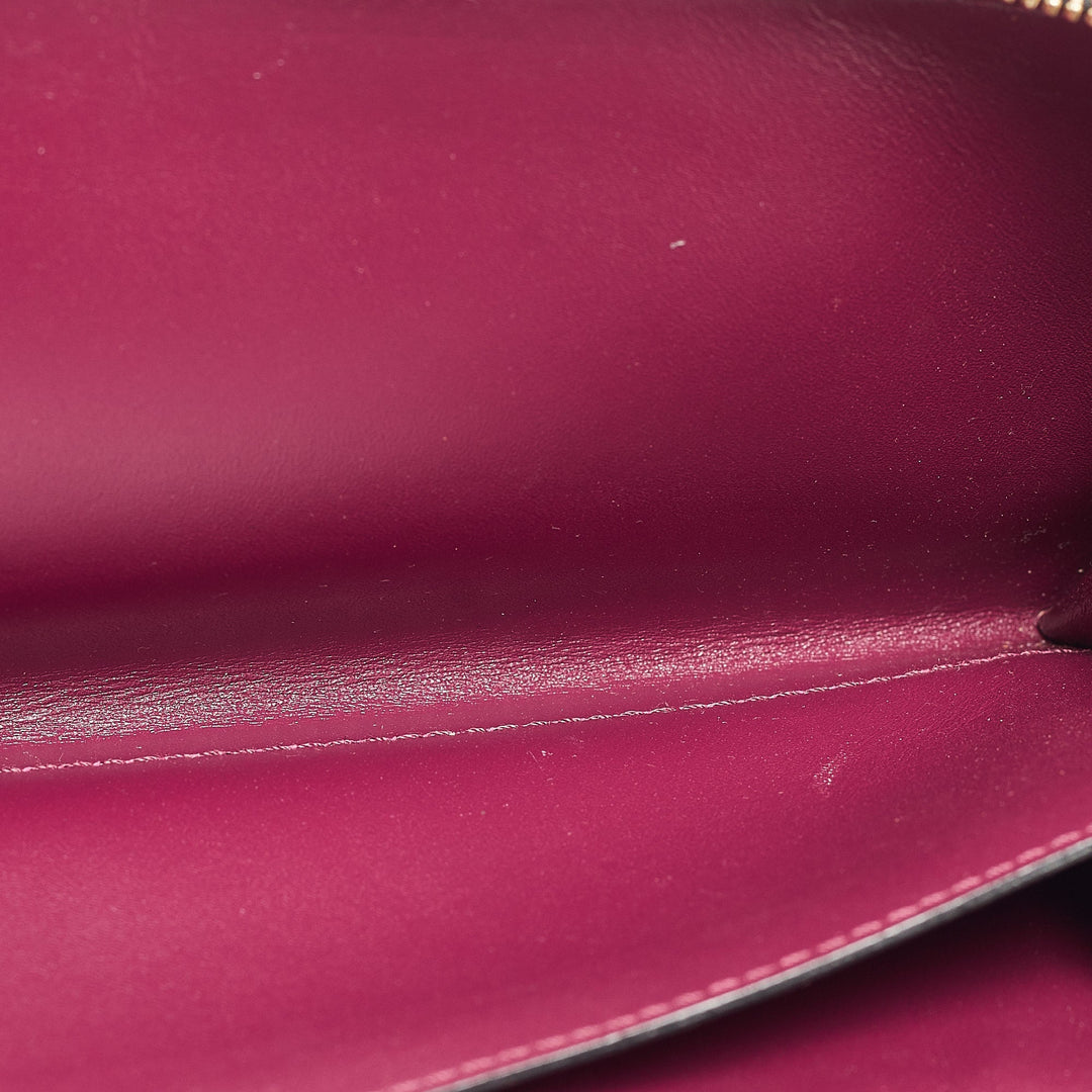 BURBERRY Burgundy Pebbled Leather Alvington Continental Wallet
