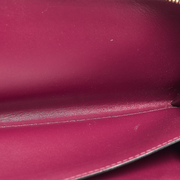 BURBERRY Burgundy Pebbled Leather Alvington Continental Wallet