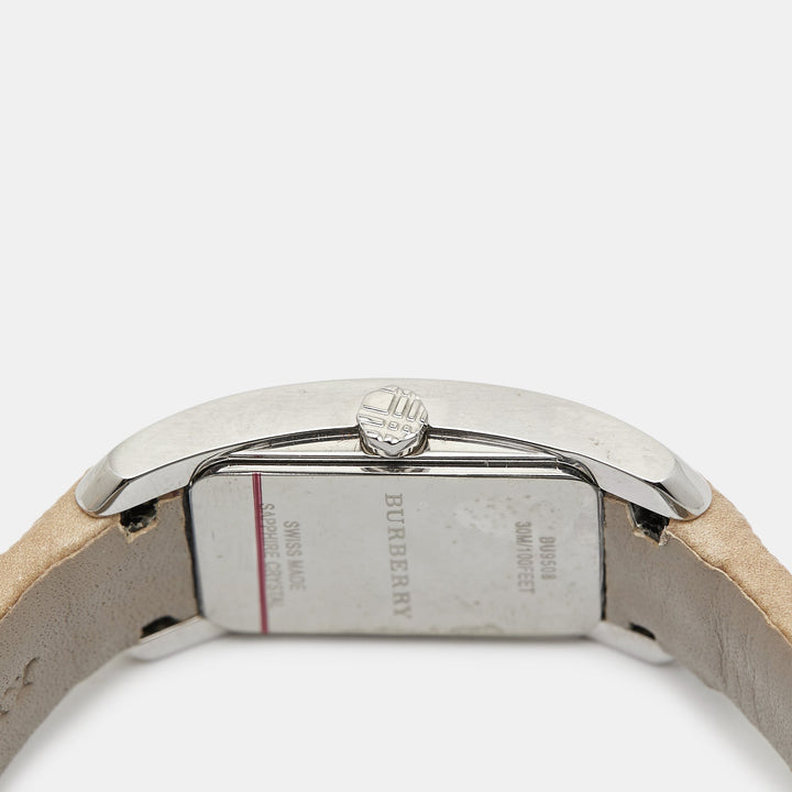 BURBERRY Silver Stainless Steel Leather The Pioneer BU9508 Women's Wristwatch 20 mm