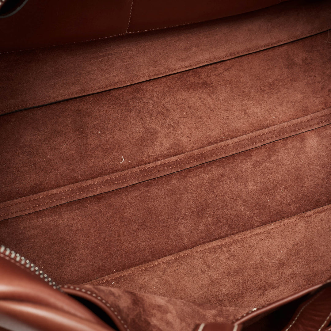 Celine Brown Leather Medium Bowling Bag