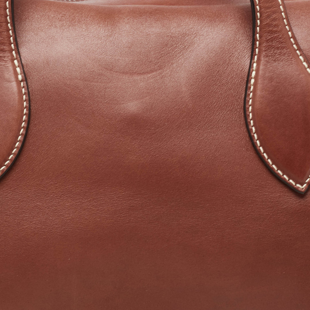 Celine Brown Leather Medium Bowling Bag