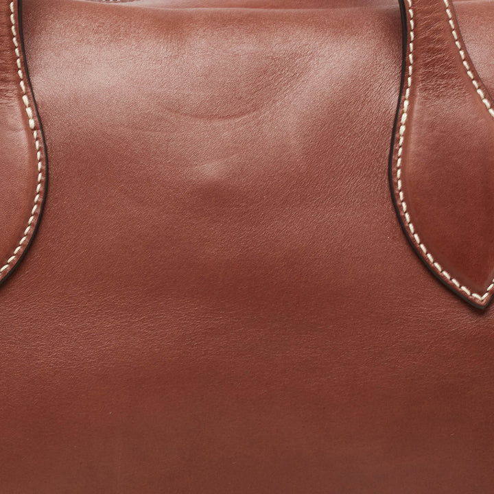 Celine Brown Leather Medium Bowling Bag