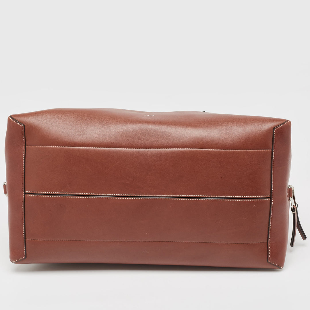 Celine Brown Leather Medium Bowling Bag