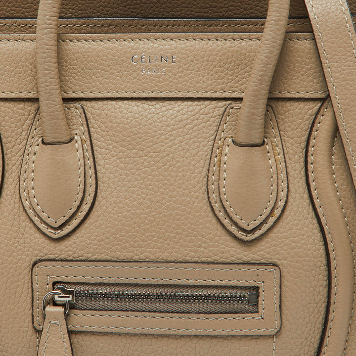 Celine Beige Leather Nano Luggage Tote