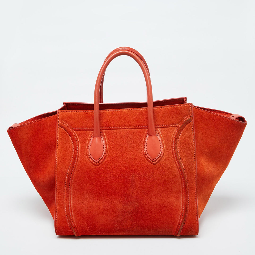 Celine Orange Nubuck and Leather Mini Luggage Tote